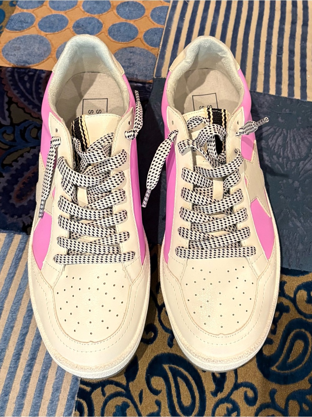 ShuShop White and Pink Women's Fashion Sneakers